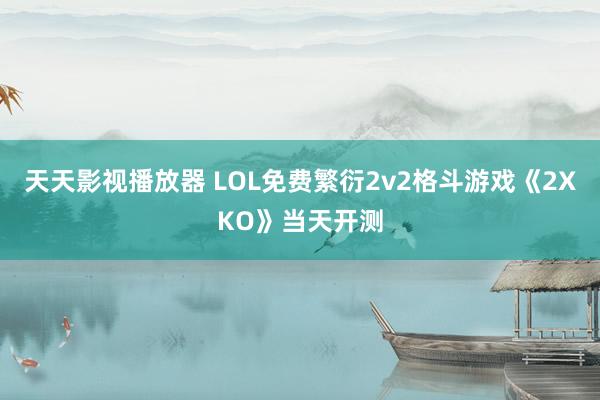 天天影视播放器 LOL免费繁衍2v2格斗游戏《2XKO》当天开测